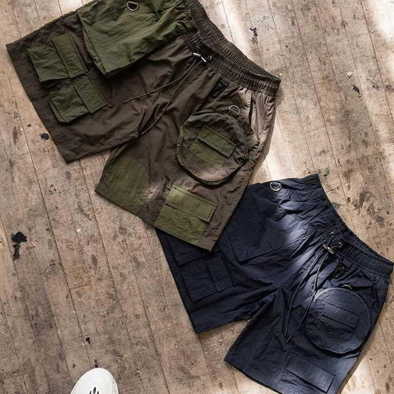 High Street Overalls Shorts Men's Functional Casual Pants Loose Five-point Pants Boys - Tokcobstore