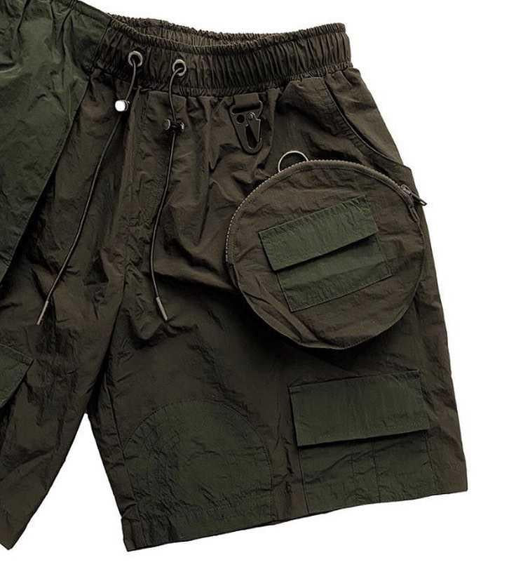High Street Overalls Shorts Men's Functional Casual Pants Loose Five-point Pants Boys - Tokcobstore