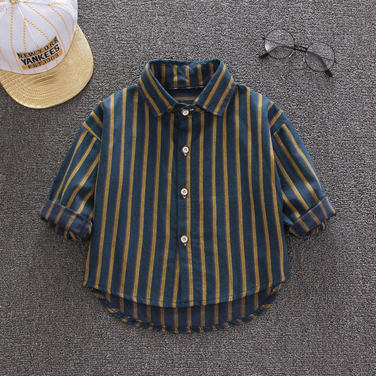 Children's Striped Shirt Spring And Autumn Shirt