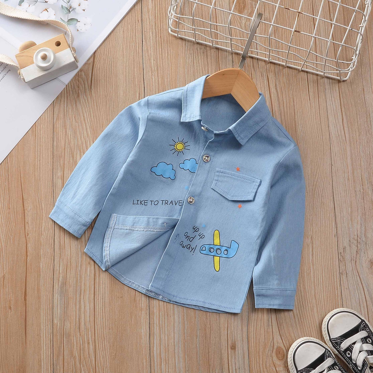 Children's Striped Shirt Spring And Autumn Shirt