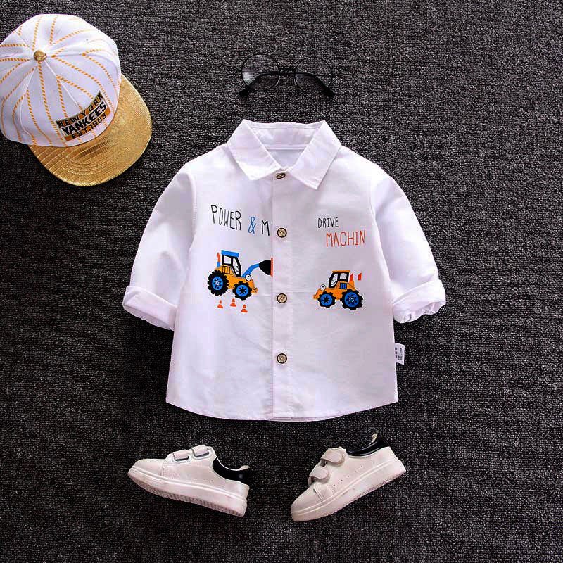 Boy's Plaid Shirt Baby Korean Style Loose Lapel Long Sleeve Plaid Shirt - Tokcobstore