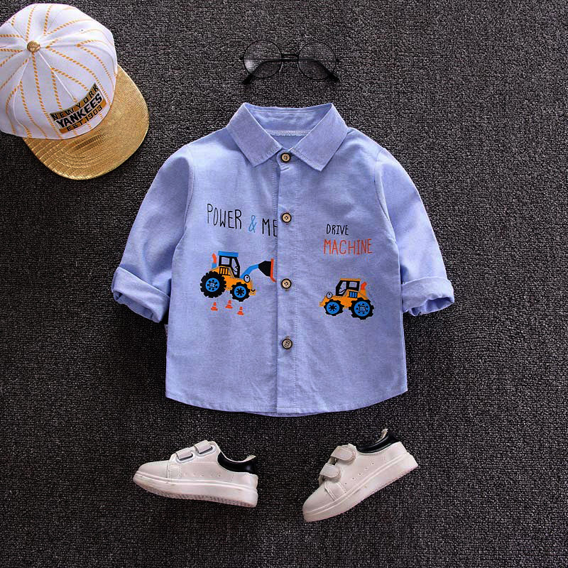Boy's Plaid Shirt Baby Korean Style Loose Lapel Long Sleeve Plaid Shirt - Tokcobstore