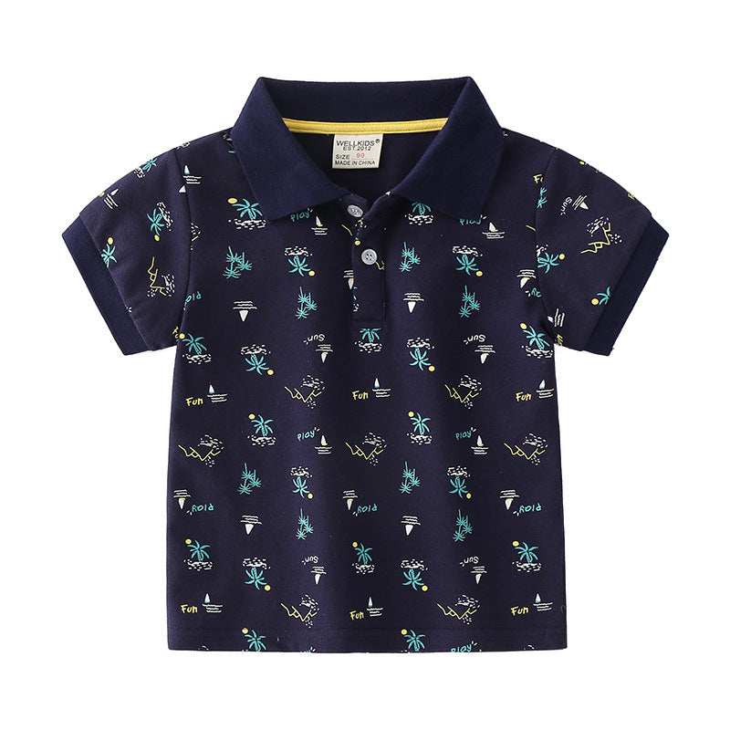 Summer Boys' Cotton Short-sleeved Polo Shirt - Tokcobstore