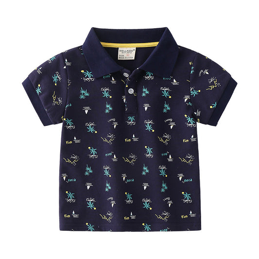Summer Boys' Cotton Short-sleeved Polo Shirt - Tokcobstore