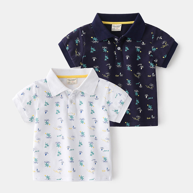 Summer Boys' Cotton Short-sleeved Polo Shirt - Tokcobstore