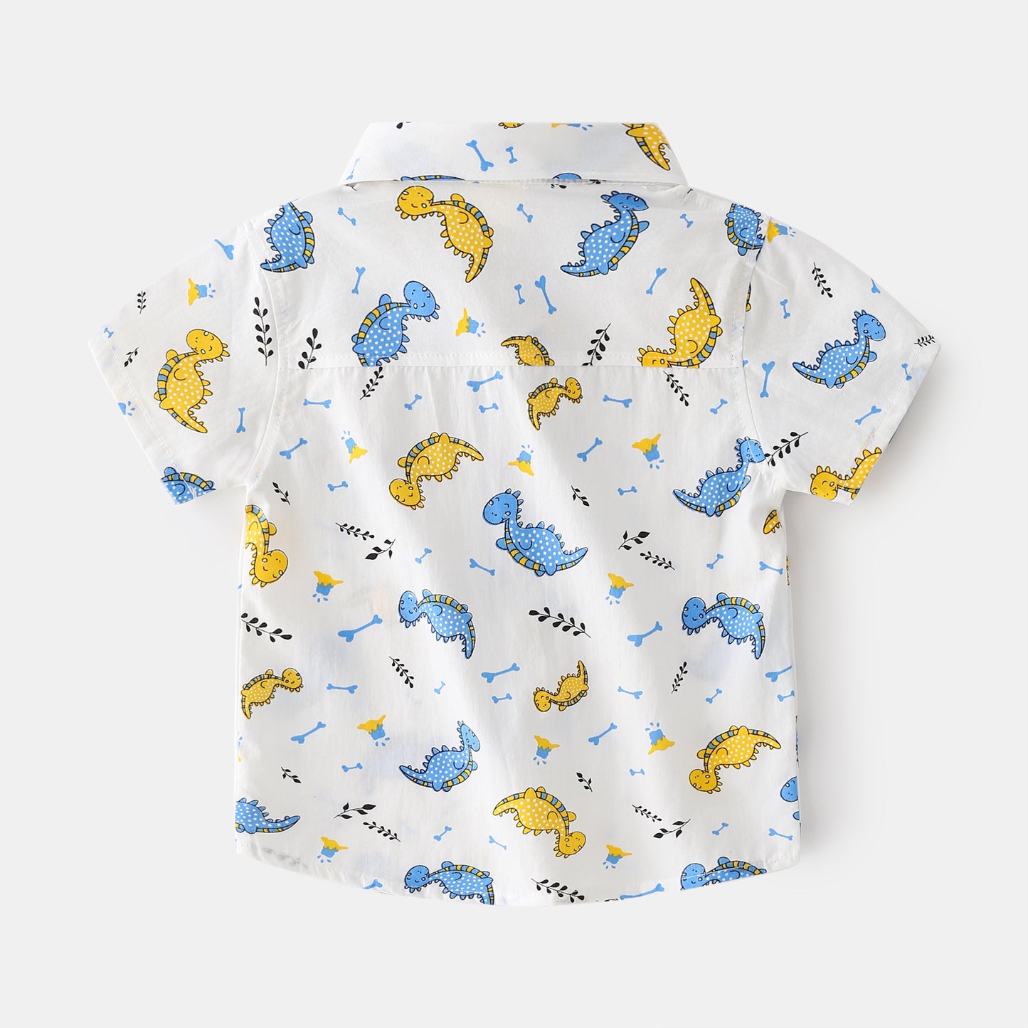 Summer Boys' Cotton Short-sleeved Shirt Soft Casual Style Lapel Design Cartoon Short-sleeved - Tokcobstore