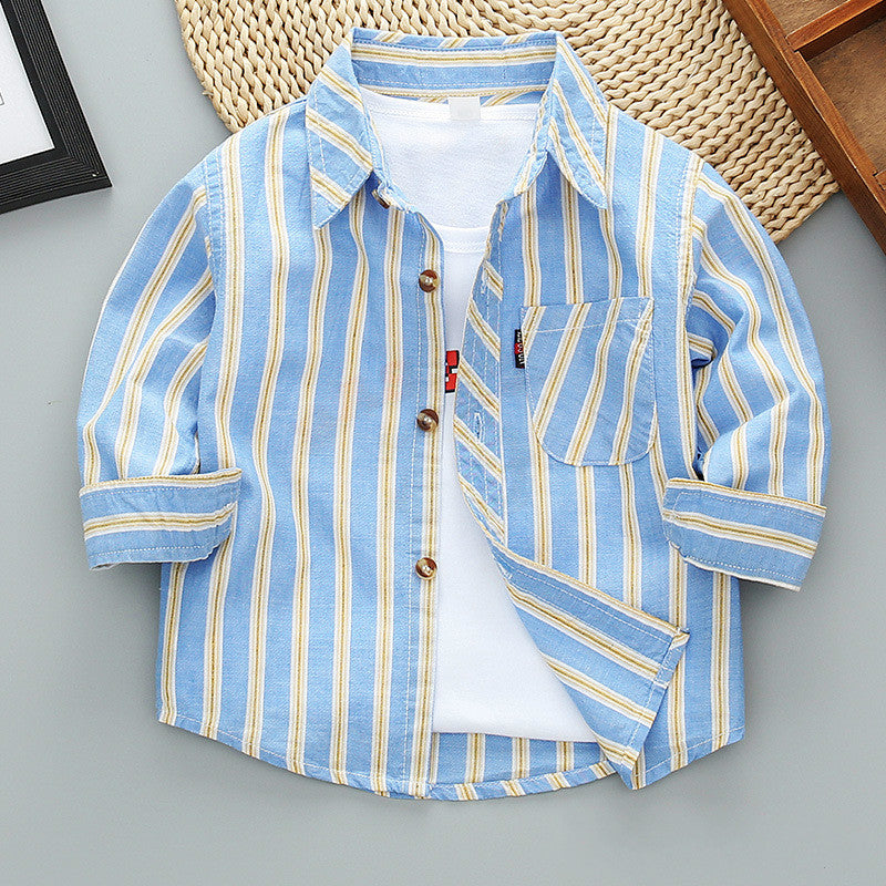 Boys Long Sleeve Plaid Shirt Jacket Spring - Tokcobstore