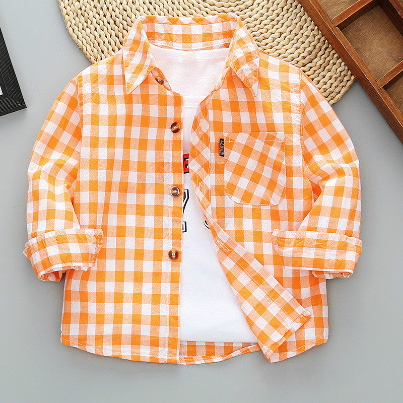 Boys Long Sleeve Plaid Shirt Jacket Spring - Tokcobstore