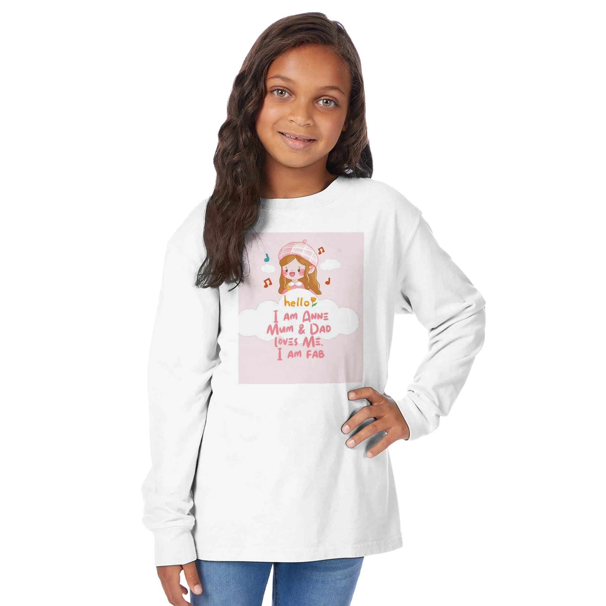 Kids Long Sleeve Crewneck T-Shirt | ComfortWash GDH275