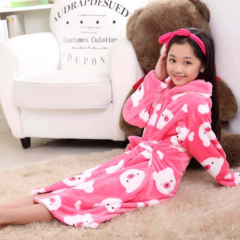 Plus velvet long sleeve children bathrobe - Tokcobstore