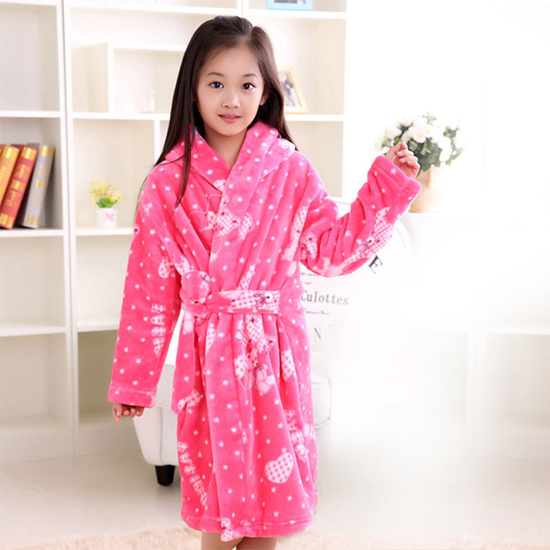 Plus velvet long sleeve children bathrobe - Tokcobstore