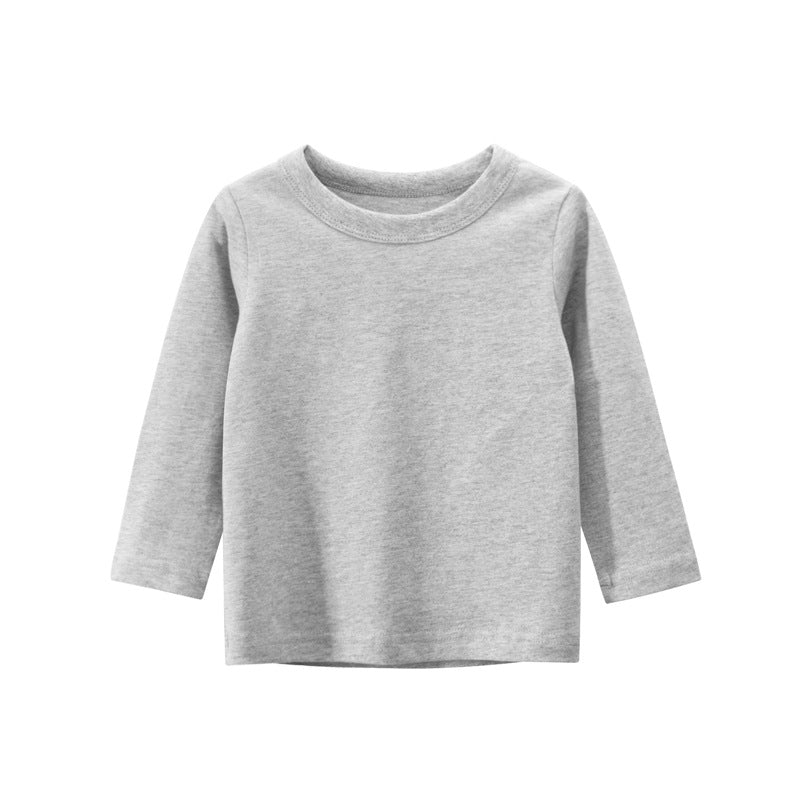 Boys Long Sleeve T Shirt Solid Color Advertising Shirt Children's Clothes - Tokcobstore