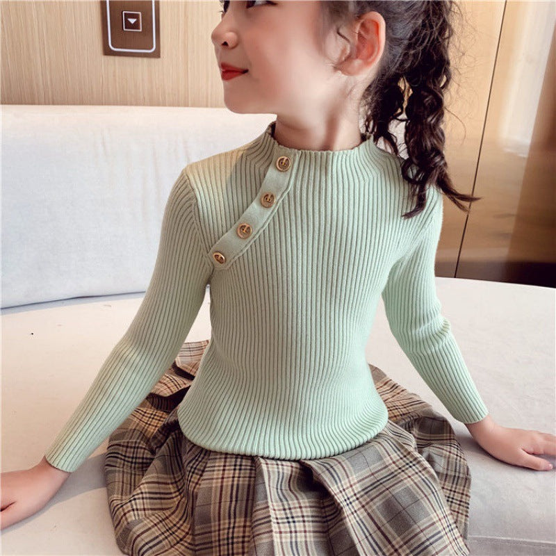 Fashion Children's Simple Solid Color Bottoming Shirt