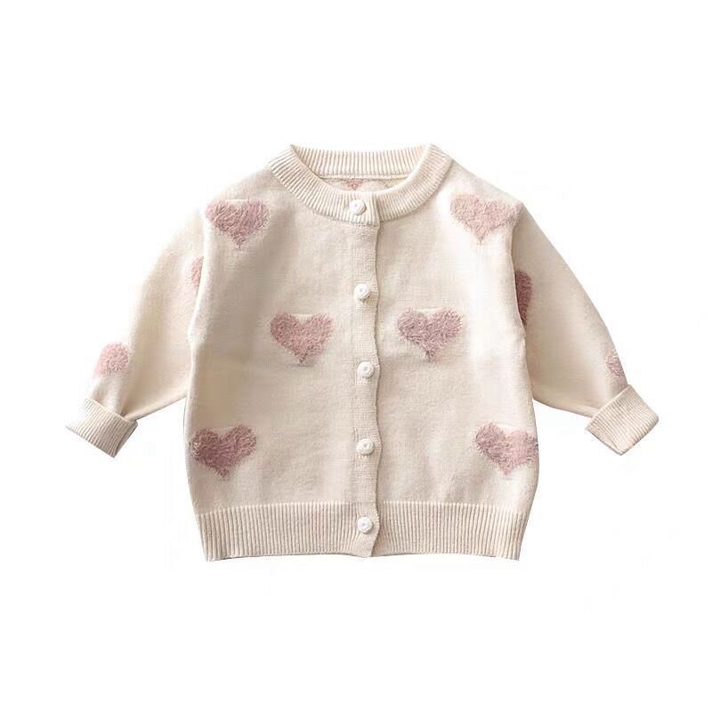 Girls Heart Knit Cardigan - Tokcobstore
