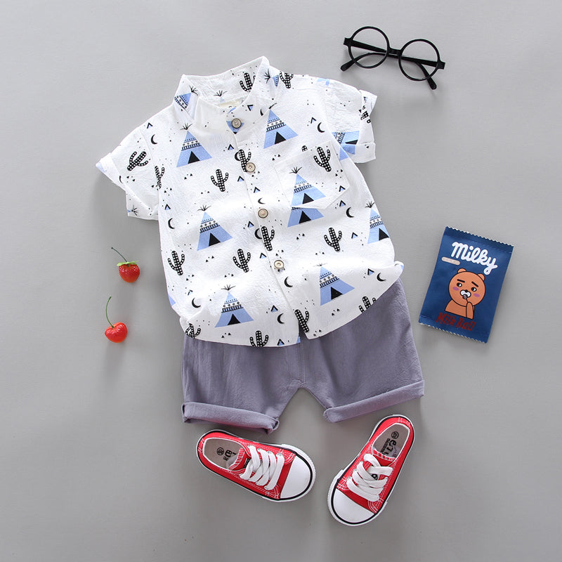 Triangle Short Sleeve Shirt Suit - Tokcobstore
