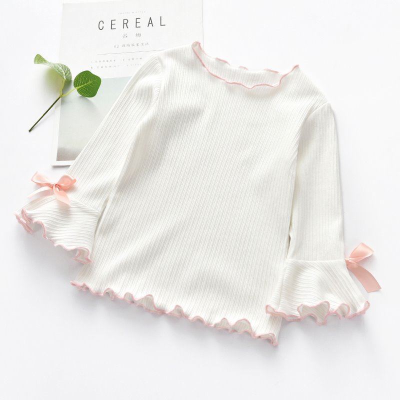 Long Sleeve Lace Bow T-Shirt