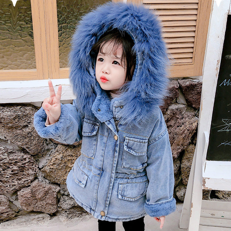 Winter plus girls denim jacket - Tokcobstore