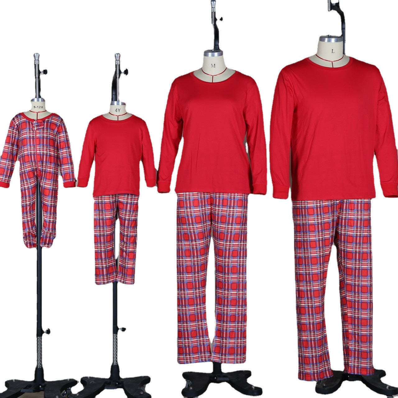 Plaid Cotton Christmas Parent-child Pajamas - Tokcobstore