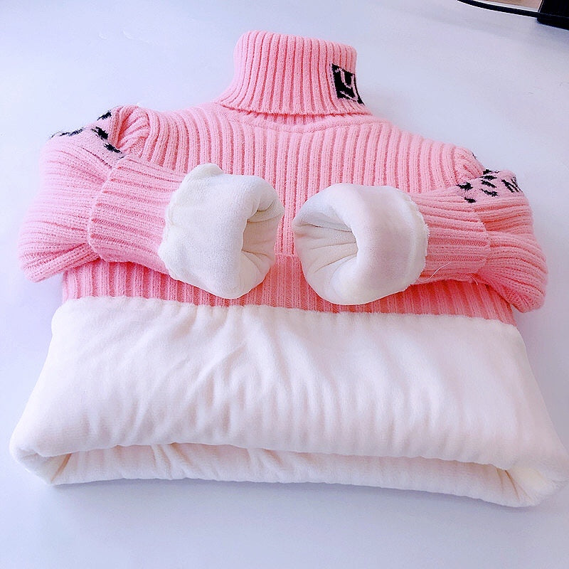 Velvet Padded Leopard Print Girls' Autumn-Winter Apparel - Tokcobstore