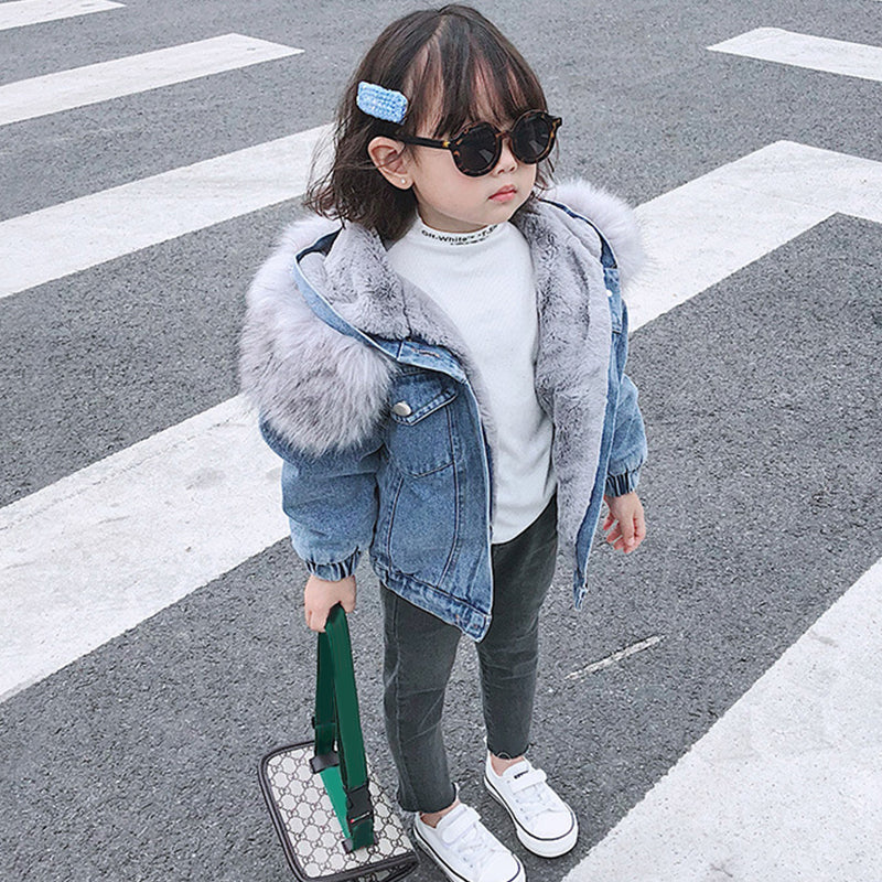 Winter plus girls denim jacket - Tokcobstore