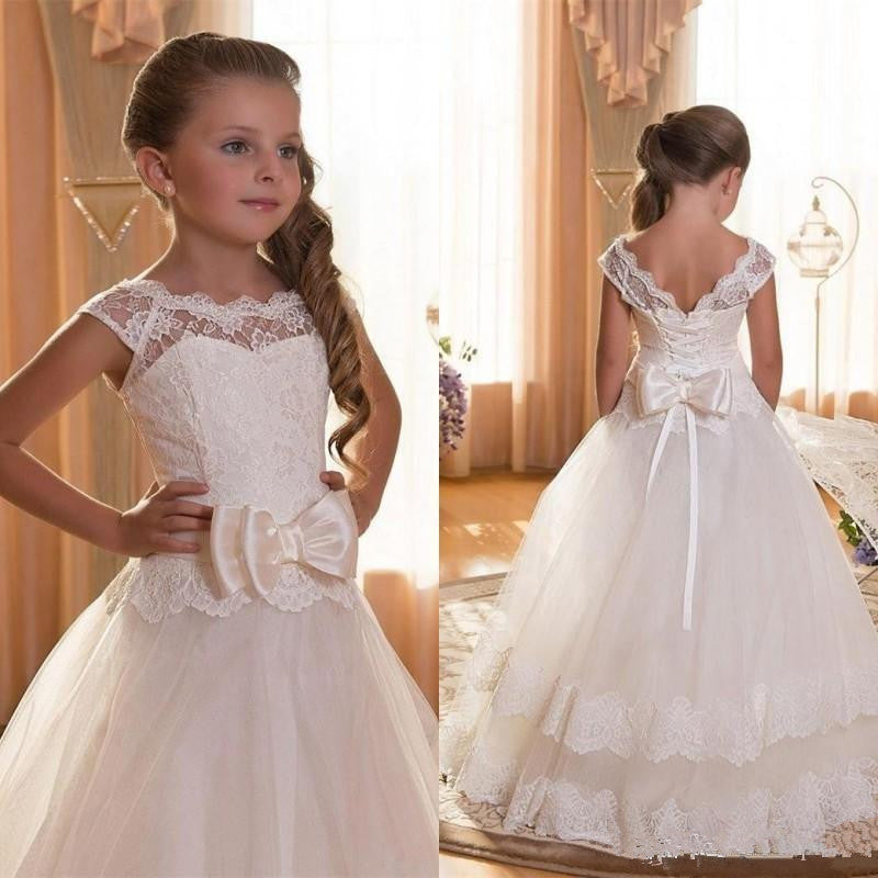 White Fashion Princess Flower Girl Tutu Dress - Tokcobstore