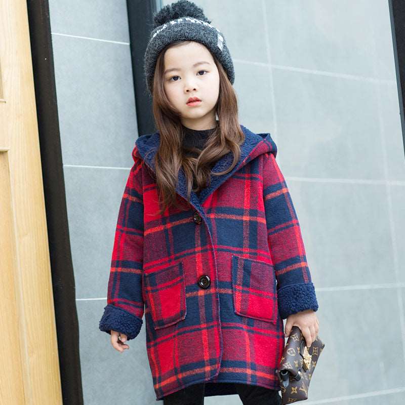 winter new children's children's clothing children's Korean version of the lambing wool coat