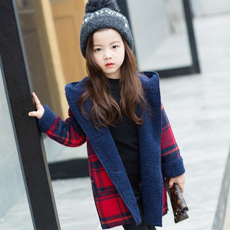 winter new children's children's clothing children's Korean version of the lambing wool coat