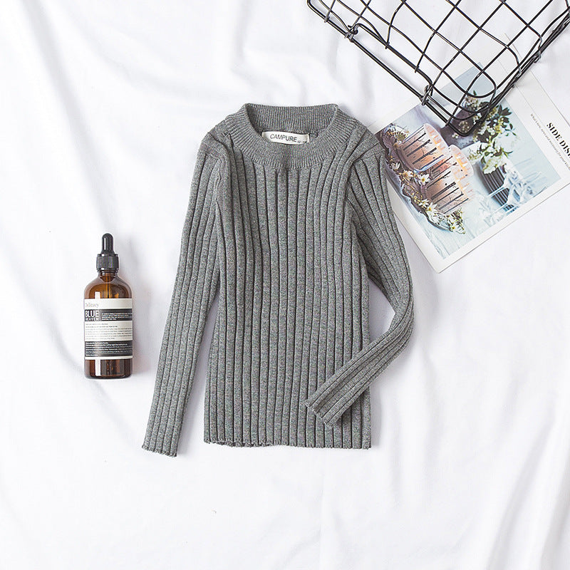 Spring And Autumn Close-fitting Sweater Crew Neck Cotton - Tokcobstore