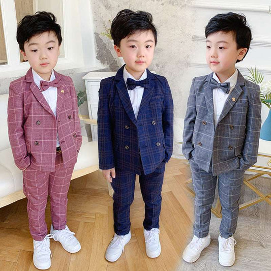 Children's Suit Jacket Pants Bow Tie 3-piece Set