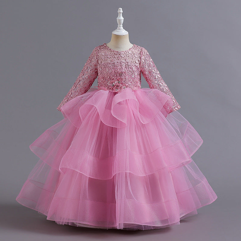 New Western-style Long-sleeved Sequin Children's Gauze Princess Skirt - Tokcobstore