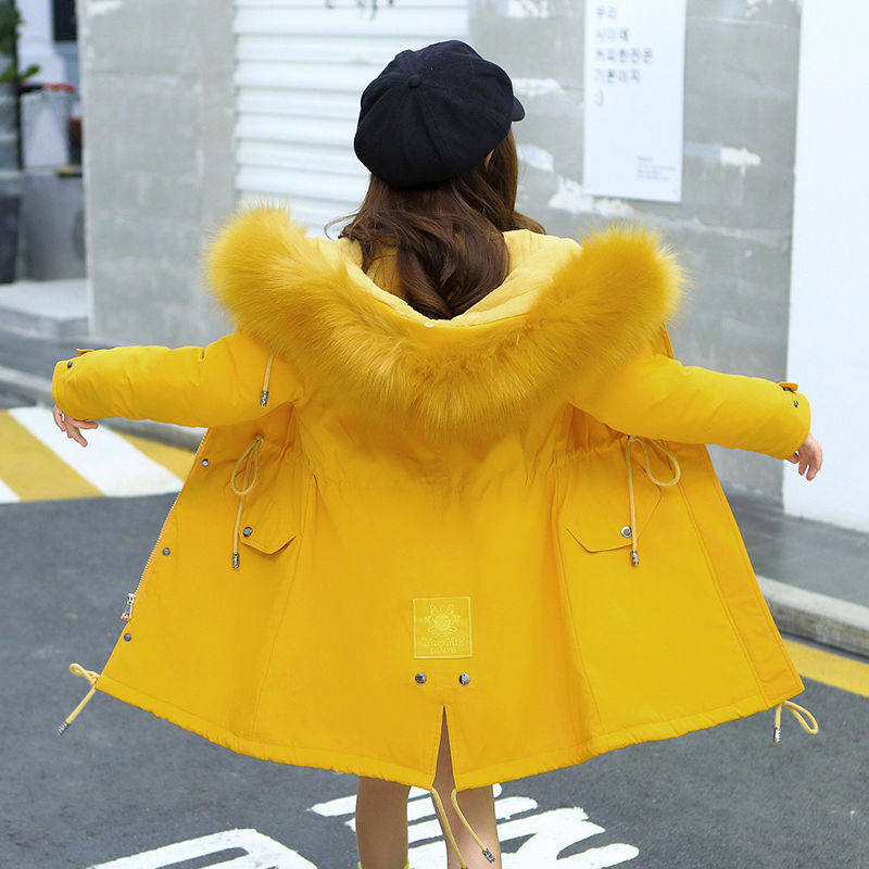 Middle And Large Children's Cotton Coats In The Long Style With Velvet Liner - Tokcobstore