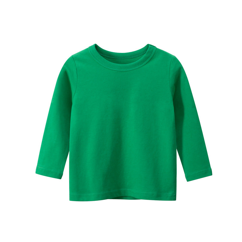 Boys Long Sleeve T Shirt Solid Color Advertising Shirt Children's Clothes - Tokcobstore