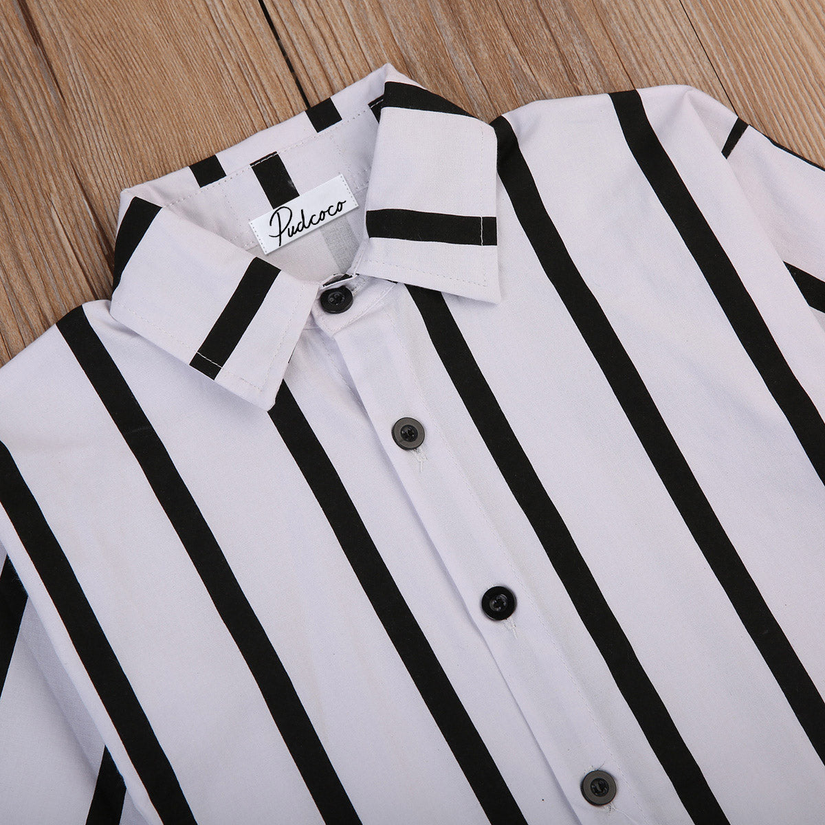Black and white vertical stripe shirt - Tokcobstore