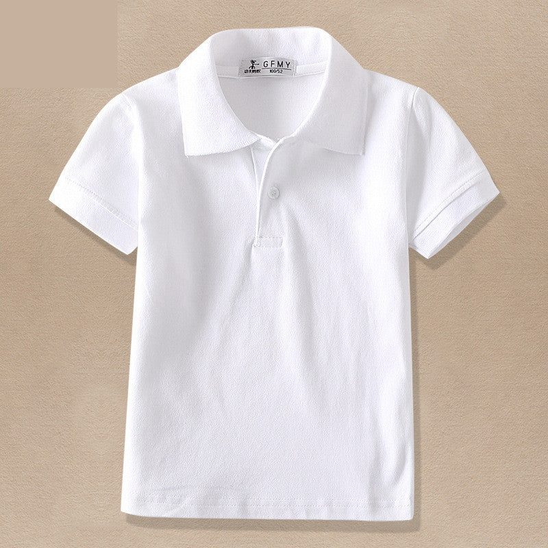 Childrens White Lapel T Shirt