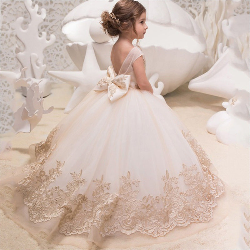 Fashion Polyester Children's Dress Lace Puff Skirt