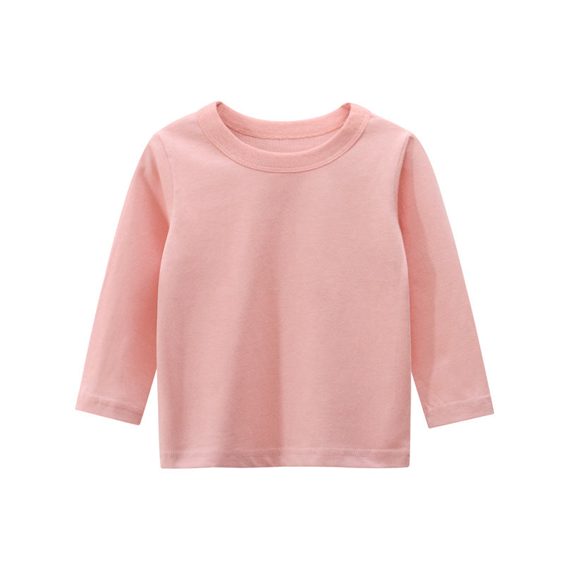 Boys Long Sleeve T Shirt Solid Color Advertising Shirt Children's Clothes - Tokcobstore