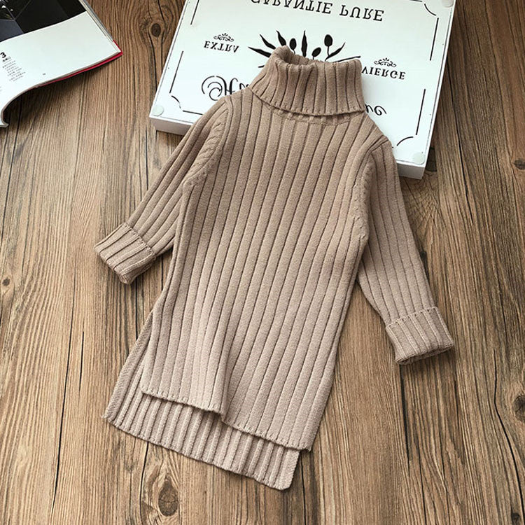 Split solid color all-match sweater sweater - Tokcobstore