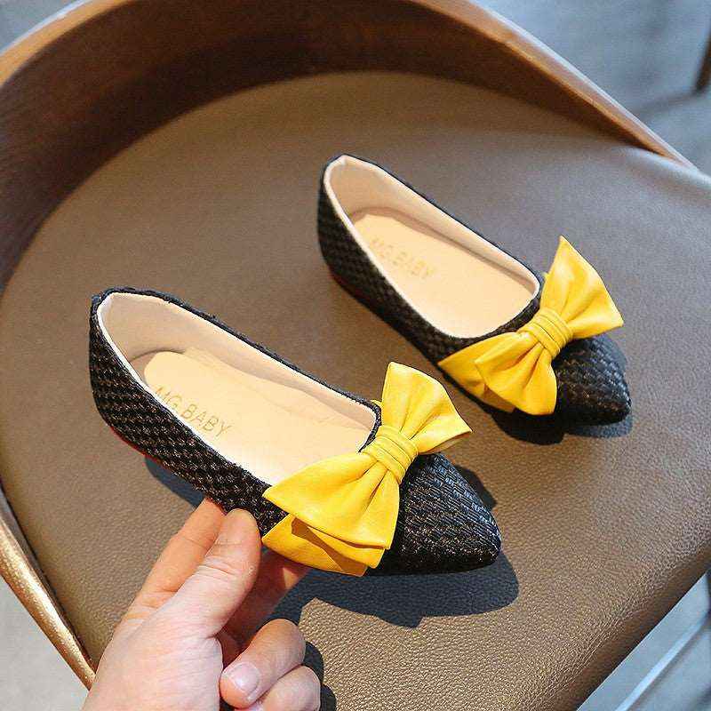 Children's Pointed Toe Princess Shoes with Bow for Girls