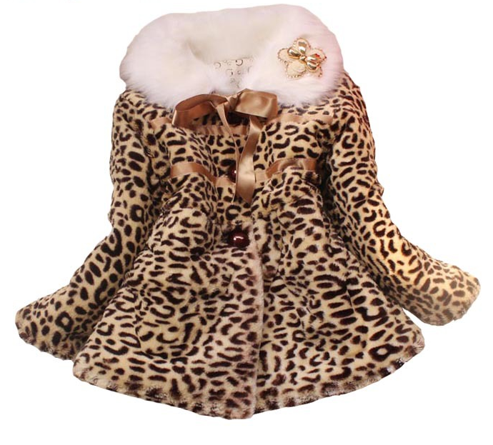 Leopard print cotton coat for girls - Tokcobstore