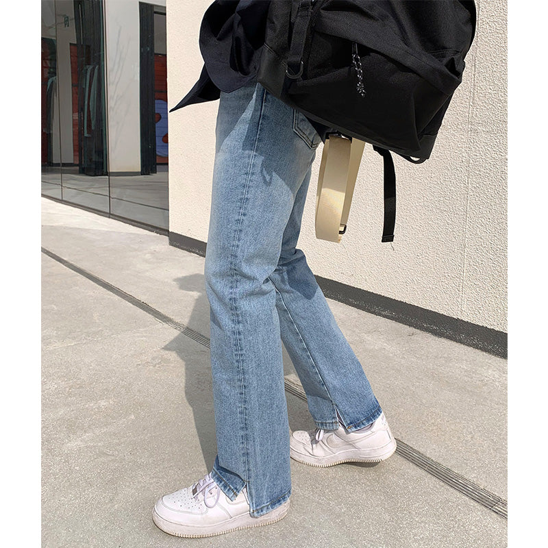 Jeans Boys Summer New Straight Loose Pants Korean Style Trend Blue Casual Trousers - Tokcobstore