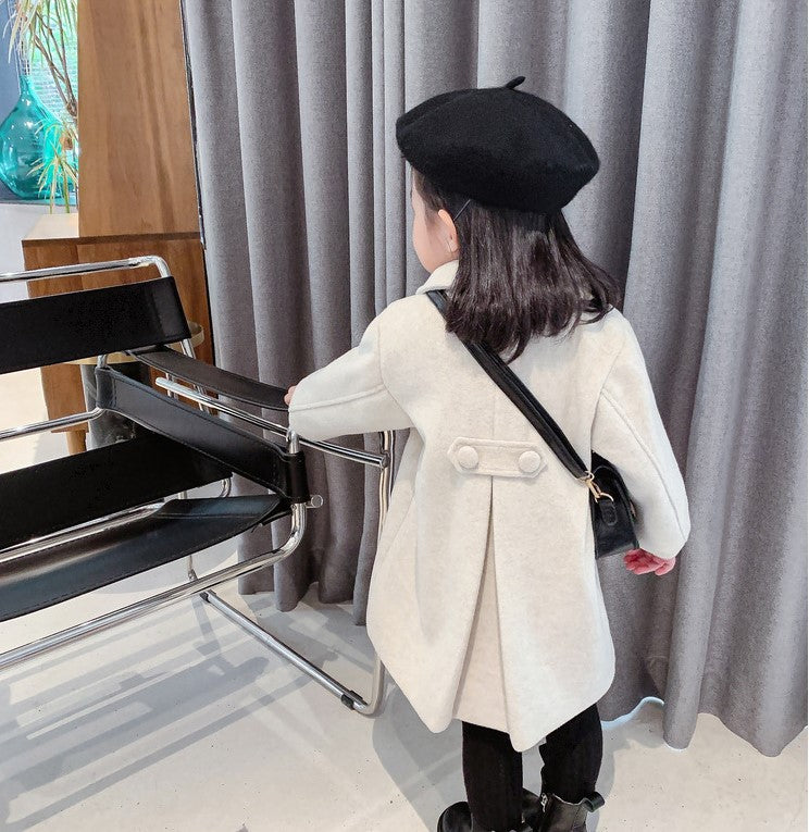 Cotton Padded Double-breasted Woolen Coat - Tokcobstore