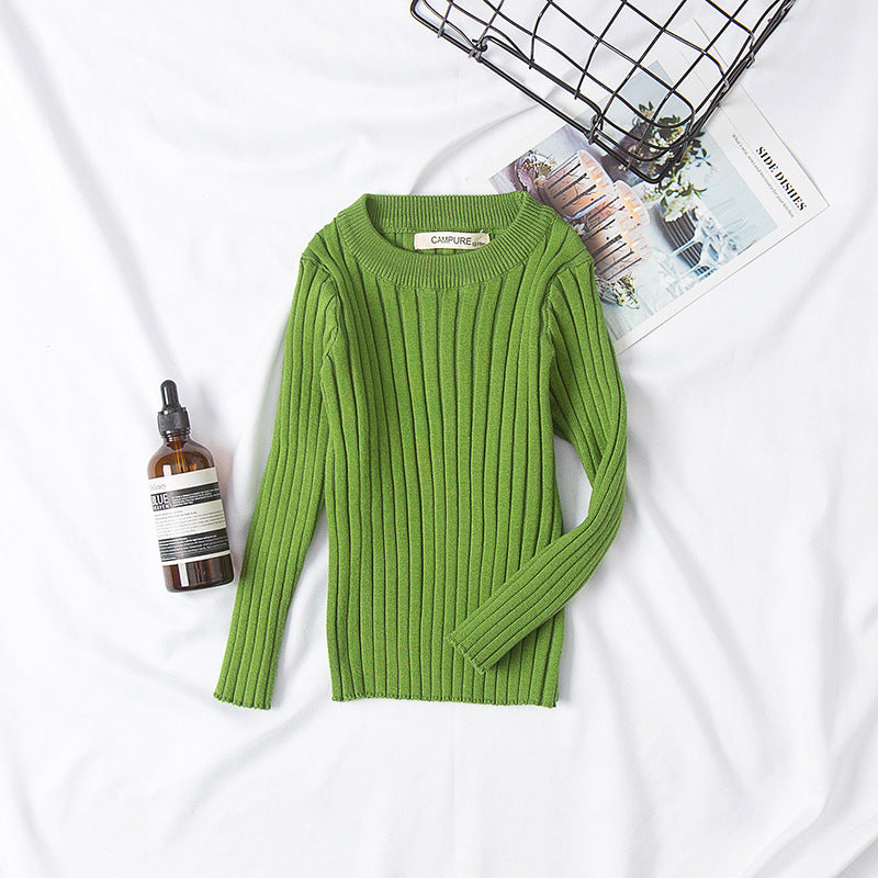 Spring And Autumn Close-fitting Sweater Crew Neck Cotton - Tokcobstore