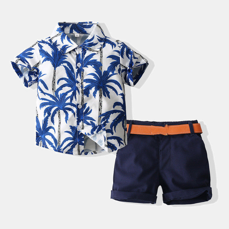 Boys Beach Style Short Sleeve Shirt Outfit - Tokcobstore