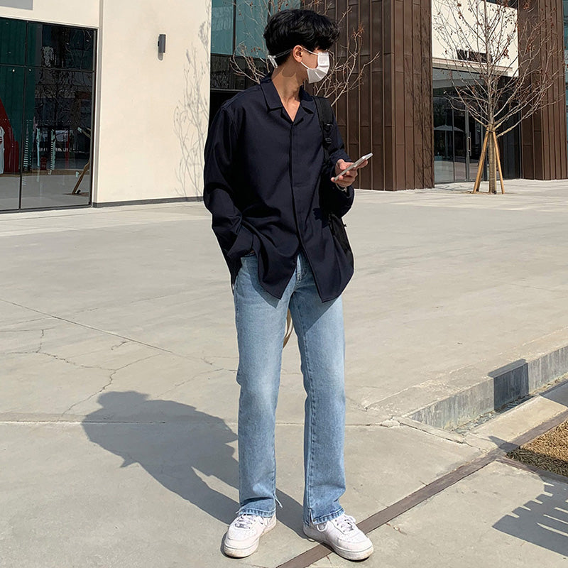 Jeans Boys Summer New Straight Loose Pants Korean Style Trend Blue Casual Trousers - Tokcobstore