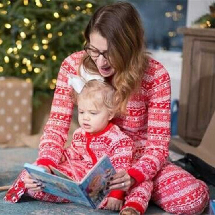 Christmas Parent-child Printed Loungewear Pajamas Set