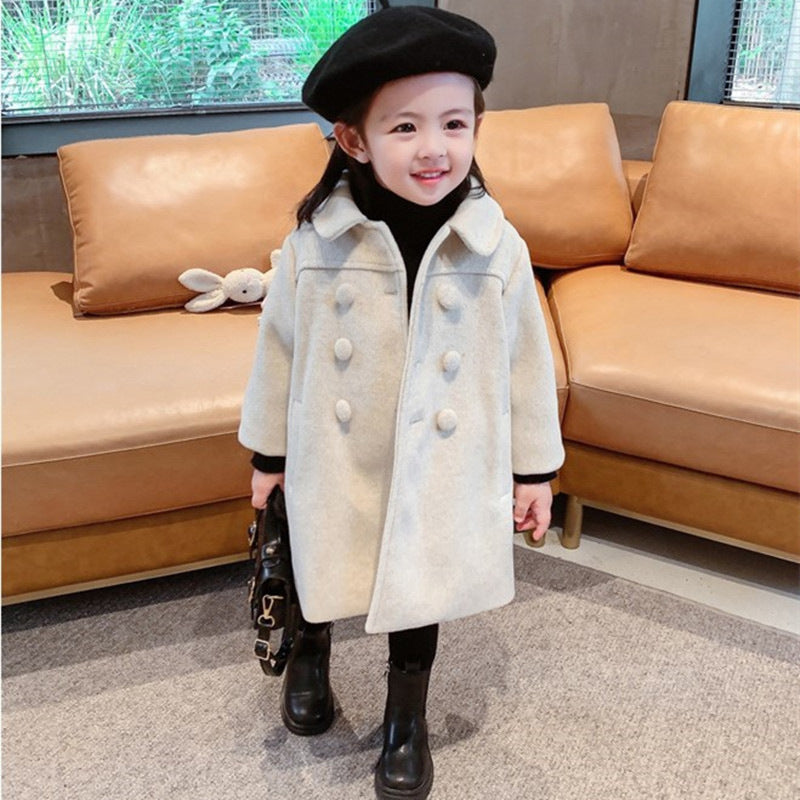 Cotton Padded Double-breasted Woolen Coat - Tokcobstore