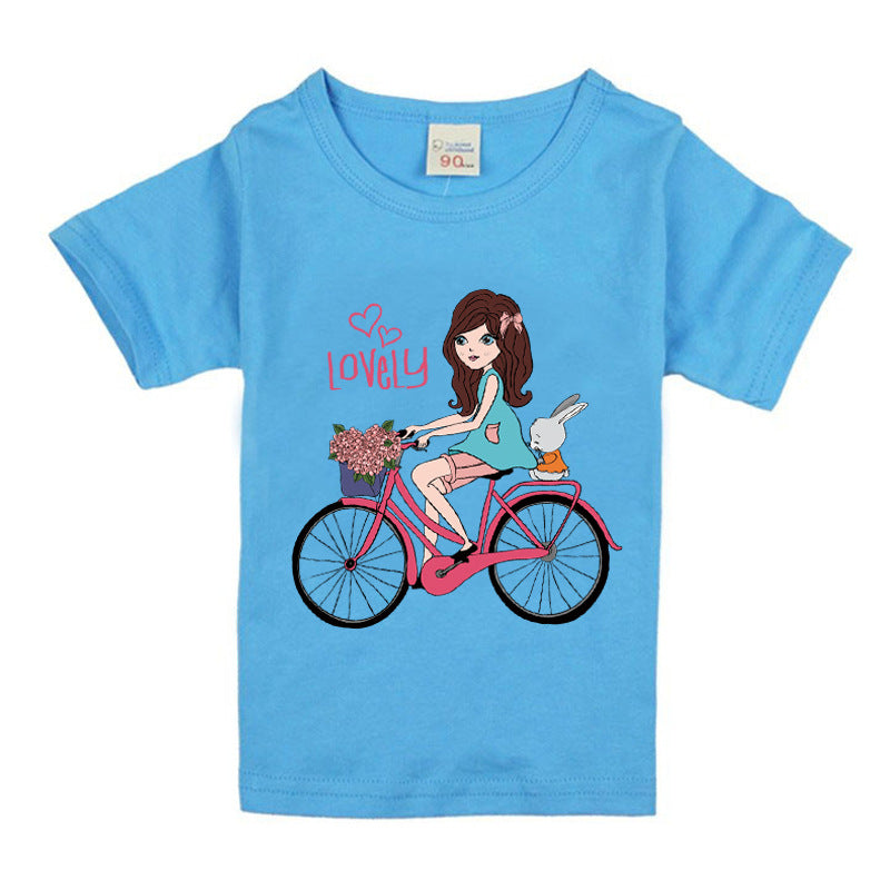 Bicycle Girl's Cotton Children's T-shirt