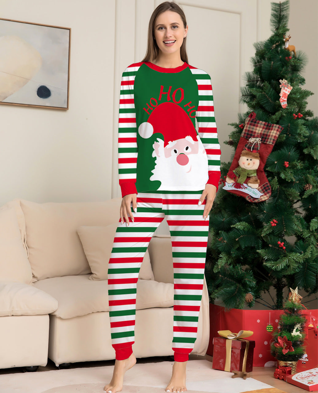 Old Man Striped Christmas Homecare Pajamas - Tokcobstore