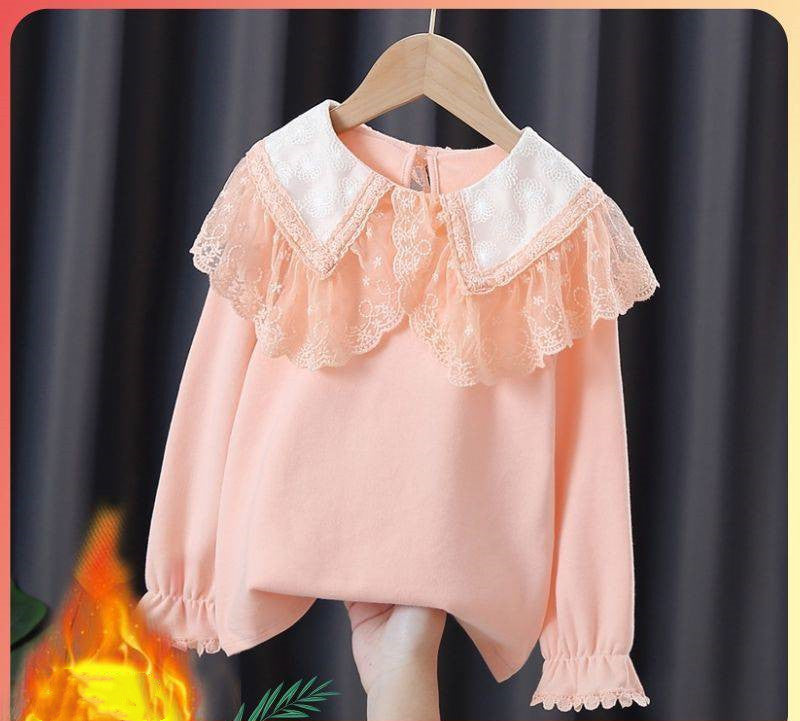 Girls Princess Lace Bottoming Shirt Long Sleeves