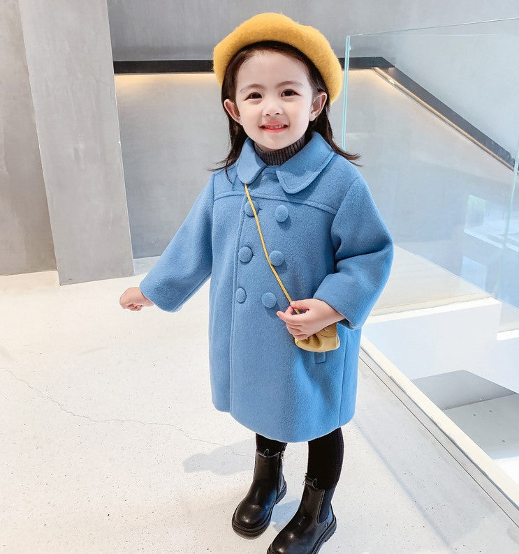 Cotton Padded Double-breasted Woolen Coat - Tokcobstore